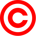Red copyright symbol
